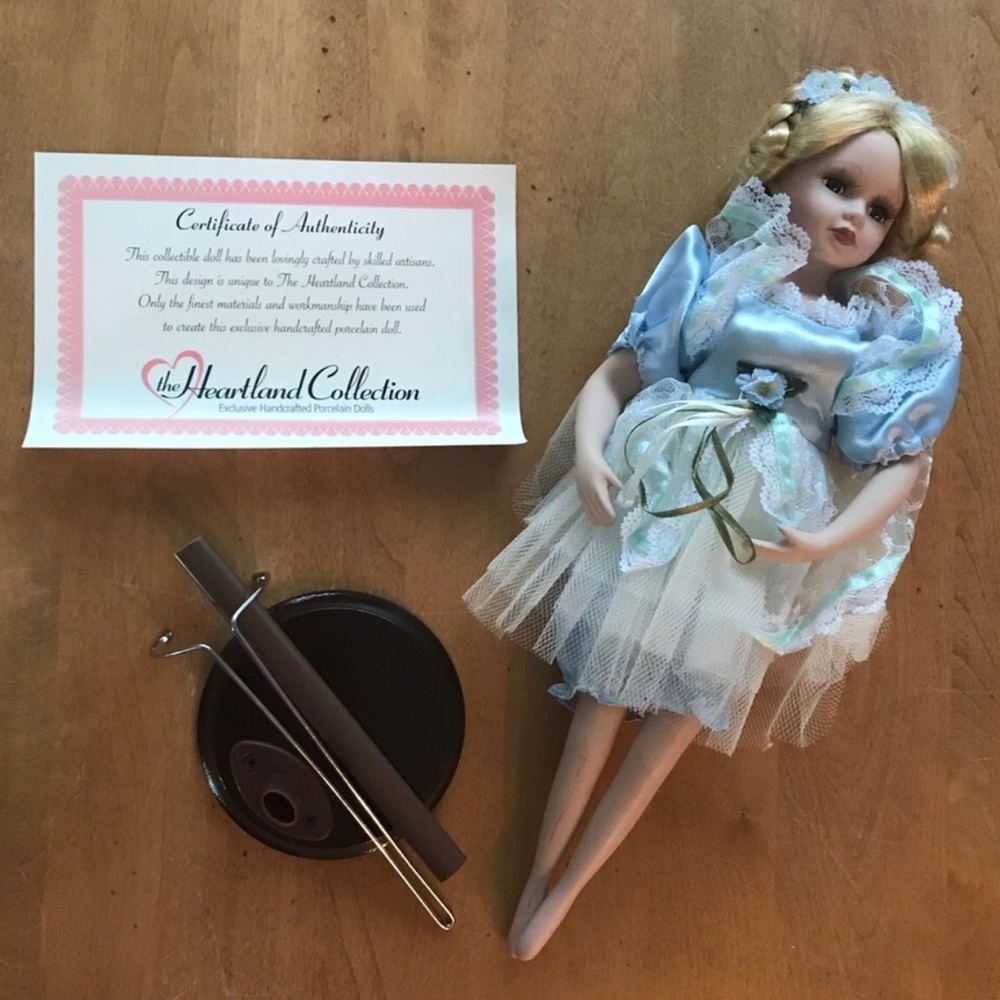 Authentic Porcelain Doll w/stand - Picture 4 of 5